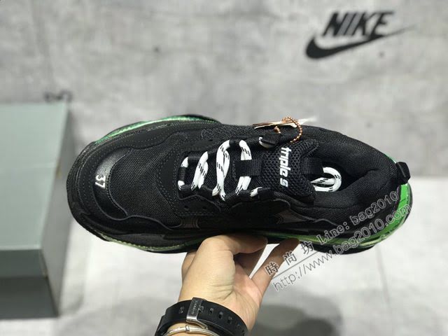 Balenciaga經典款男女鞋 巴黎世家頂級版本Triple S厚底氣墊大底LOGO老爹鞋 Balenciaga情侶款老爹鞋  hdbl1263